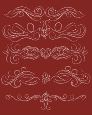 Set of stylish florid elements for registration and design clipart svg vector 