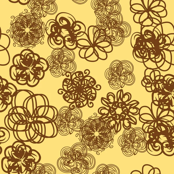 Sans couture avec des fleurs de dessin animé — Image vectorielle