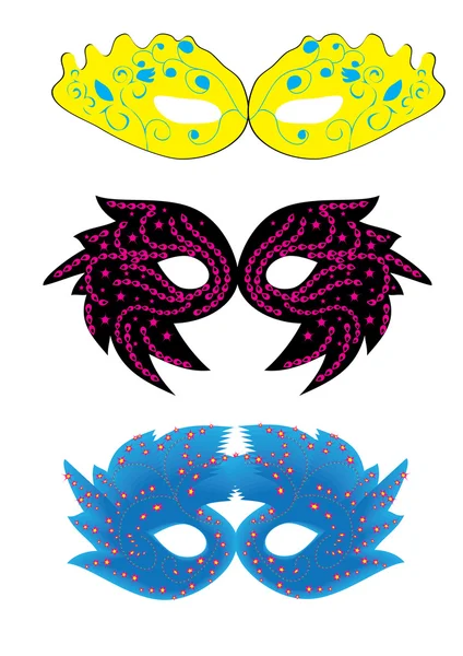 Set van abstracte vector geïsoleerde carnaval maskers — Stockvector