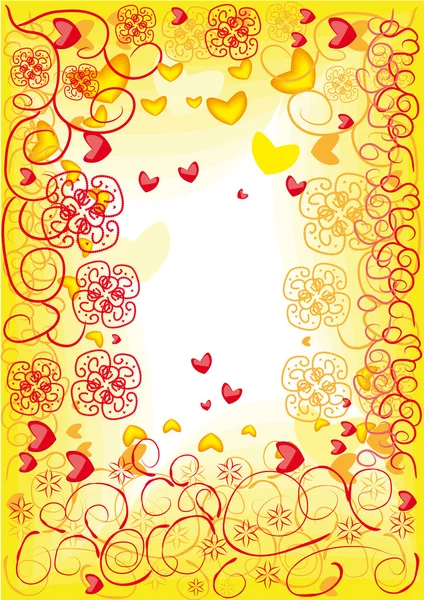 Abstract frame with hearts — Stock Vector