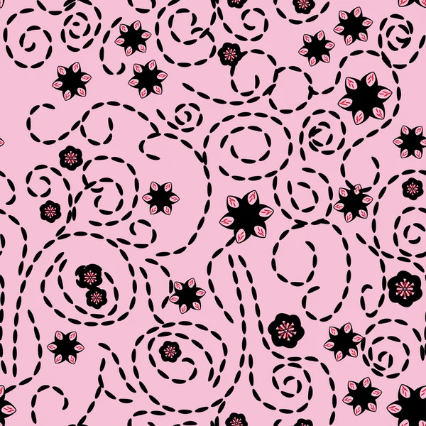 Abstraktes nahtloses Muster mit Blumen — Stockvektor
