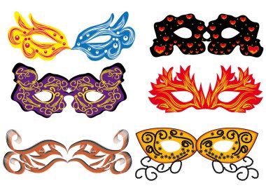 set of vector carnival masks