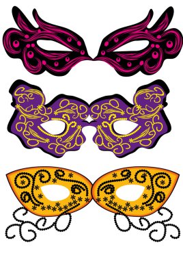 set of vector carnival masks clipart