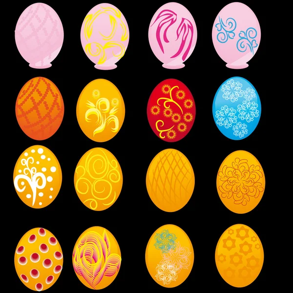 复活节彩蛋与抽象图案 — 图库矢量图片