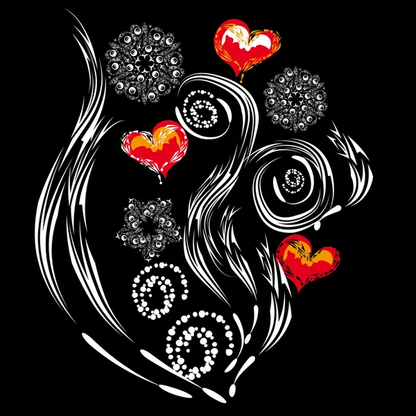 Abstrait isolé branche amour — Image vectorielle
