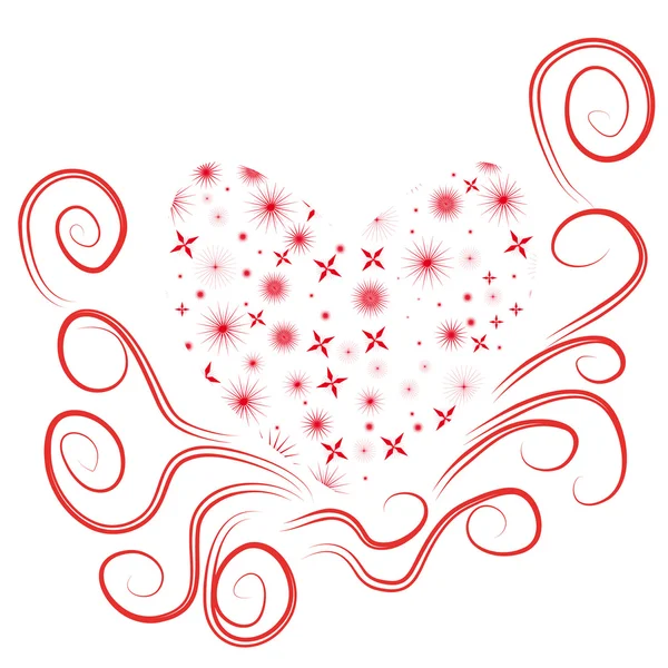 Ilustración con amor corazón abstracto — Vector de stock