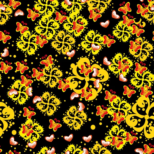 抽象的な花のシームレスなパターン — ストックベクタ
