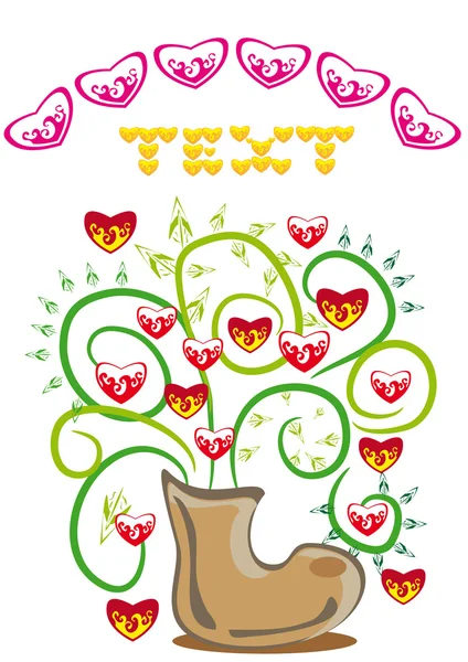 Bunch of hearts in a boot — Stock Vector