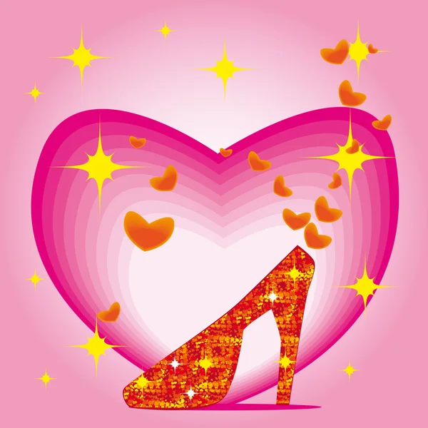 Stilvoller Schuh zum Valentinstag — Stockvektor