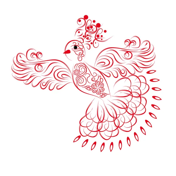 Oiseau décoratif — Image vectorielle