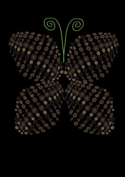 Schmetterling auf isoliertem Hintergrund — Stockvektor