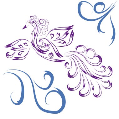 Decorative bird clipart