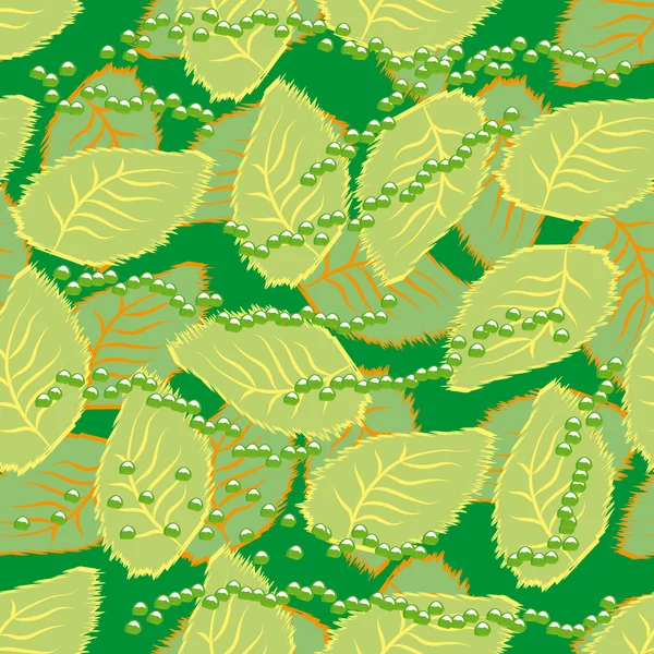 나뭇잎이 달린 정교 한 해양 동물 무늬 — 스톡 벡터