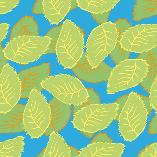 Abstraktes nahtloses Muster mit Blättern — Stockvektor