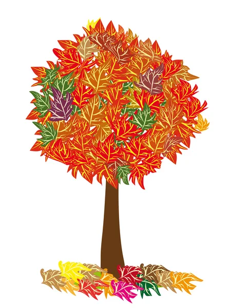 El árbol de otoño aislado — Vector de stock