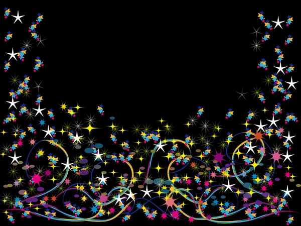 Fond abstrait avec des étoiles colorées — Image vectorielle