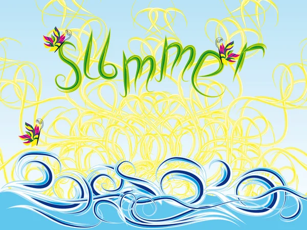 夏天的快乐温柔抽象背景 — 图库矢量图片