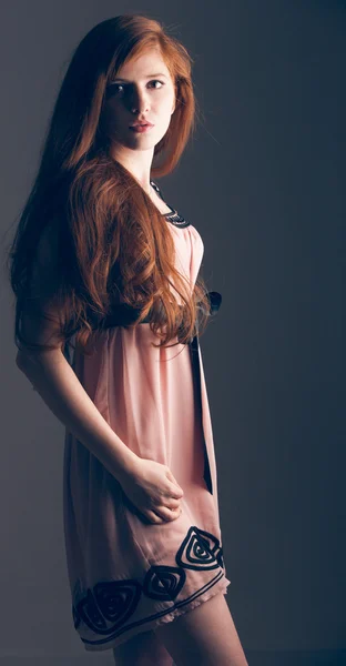 Sensual beautiful redheaded girl — Stock Photo, Image