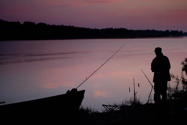 stock image Fisherman at sundown