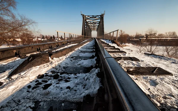 stock image The railway bridge in winter