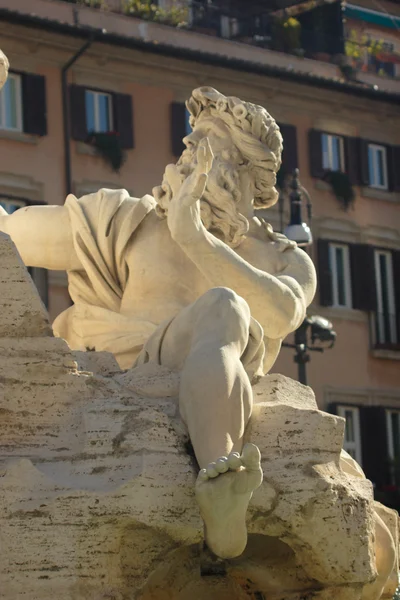 Piazza navona, Řím fontána čtyř řek — Stock fotografie
