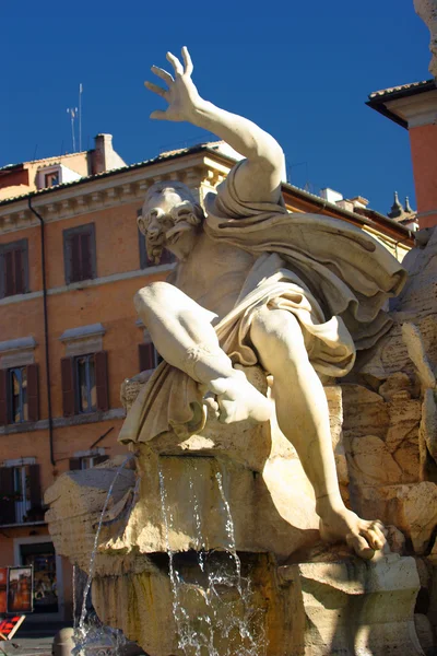 Piazza navona, Rom fontän av fyra floder — Stockfoto