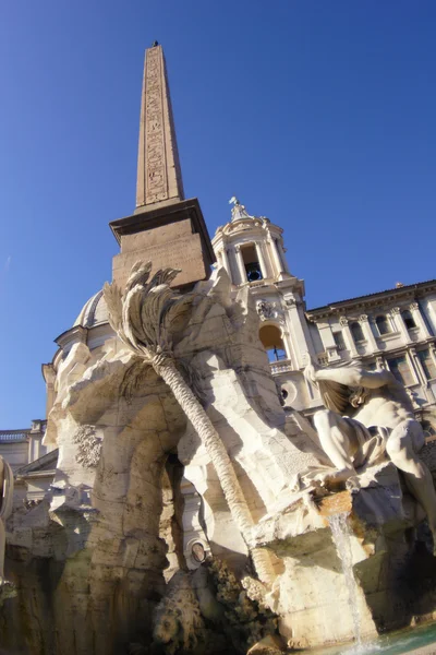 Пьяцца Навона, Римский фонтан из четырех рек — стоковое фото