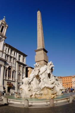 Piazza Navona, Rome fountain of four rivers clipart