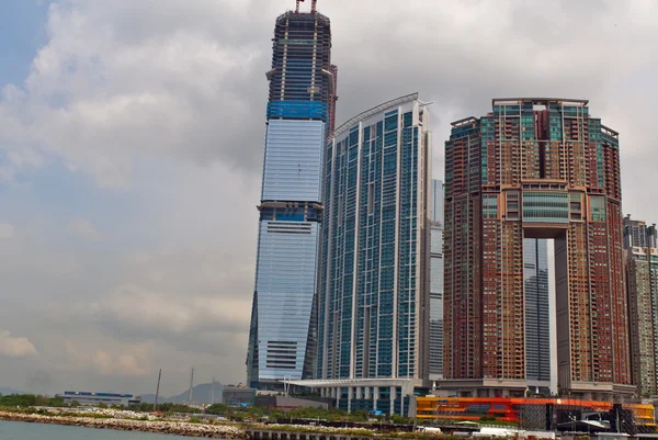 Hong kong, zachód kawloon nowe wieżowce — Zdjęcie stockowe