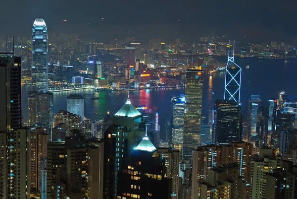 Nocna scena w Hong Kongu — Zdjęcie stockowe