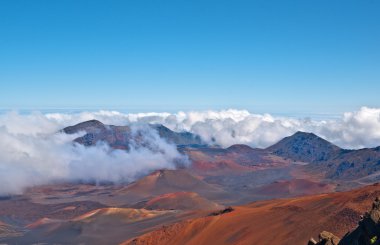 Haleakala volkan ve krater maui hawaii