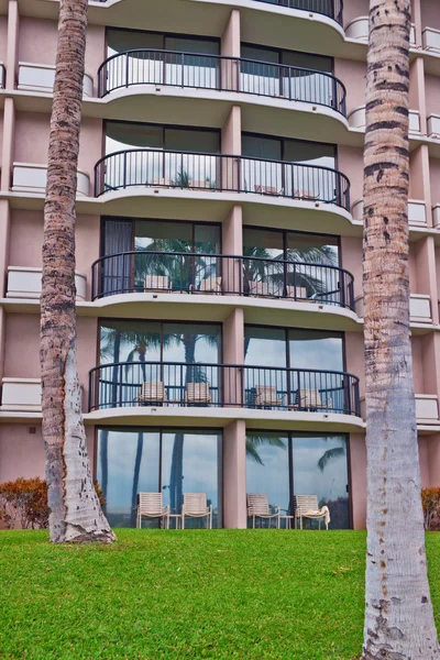 Пальмы перед отелем на Большом острове Хавай — стоковое фото