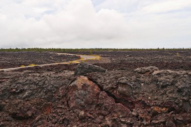 Chain of craters road in Big Island of Hawaii clipart