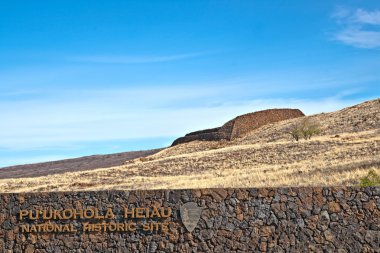 Puukohala Heiau National historic site in Big Island of Hawaii clipart