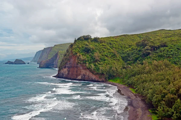 Playa de Polulu Valley en Big Island en Hawaii — Foto de Stock