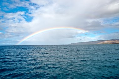 Kauai Adası kıyıya ve rainbow