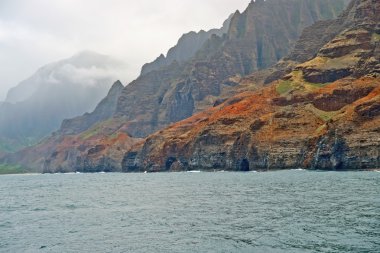 engebeli na pali kauai, hawaii, ABD sahil şeridi