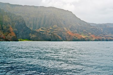 engebeli na pali kauai, hawaii, ABD sahil şeridi