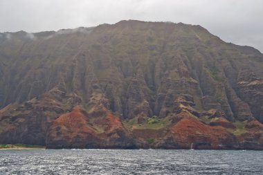 engebeli na pali kauai, hawaii, ABD sahil şeridi