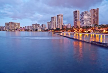 Waikiki beach, oahu Adası hawaii, cityscape