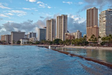 Waikiki beach, oahu Adası hawaii, cityscape