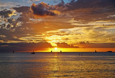 A sunset on Hawaii clipart