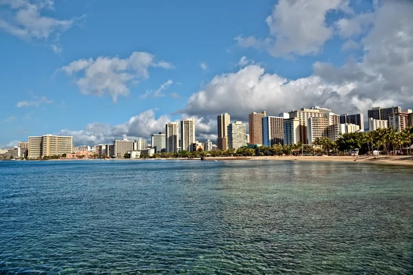Waikiki beach, oahu Adası hawaii, cityscape — Stok fotoğraf