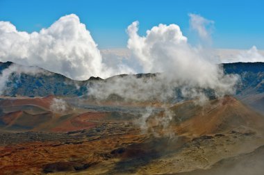 Haleakala volkan ve krater maui hawaii