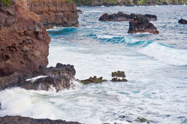 hawaii Adaları Maui kıyı şeridi lava rocks