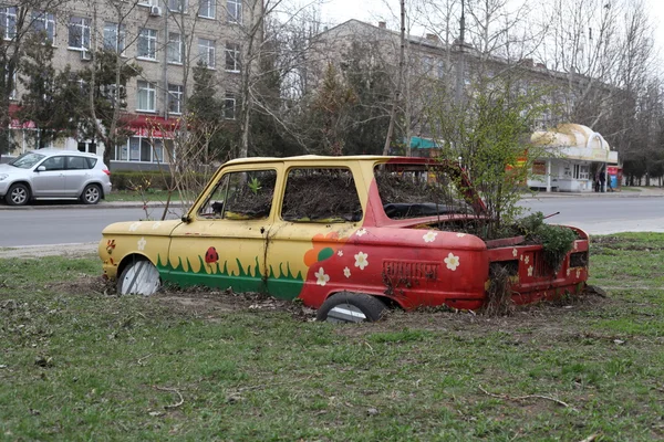 stock image Car- flowerbed