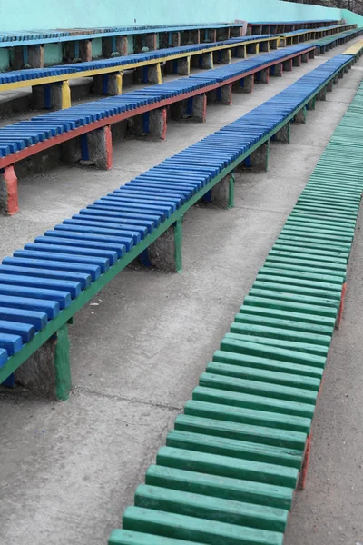 The background of the colorful benches — Stock Photo, Image