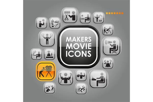 Maker ταινία εικονίδια — Διανυσματικό Αρχείο