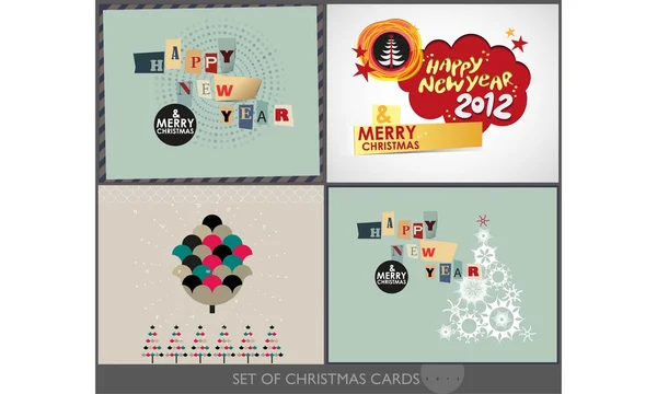 Σύνολο χριστουγεννιάτικων καρτών — Διανυσματικό Αρχείο