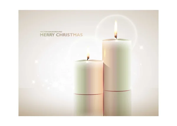 Světelný Vánoční pozadí s hořící svíčky — Stockový vektor
